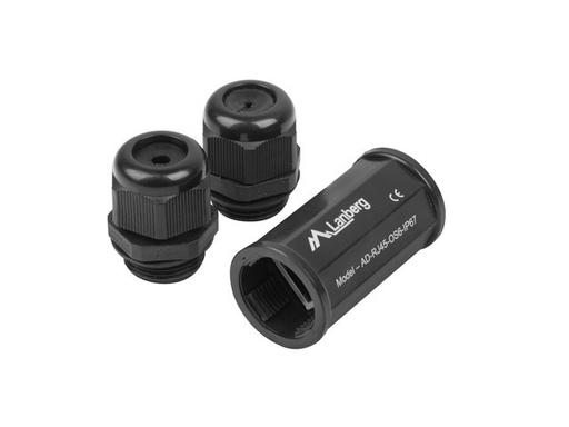 [AD-RJ45-OS6-IP67] AD-RJ45-OS6-IP67 cambiador de género para cable RJ-45 Negro