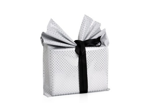 [RP1MAW03] PAPEL REGALO COLIBRI 30x30 BLANCO C/PUNT
