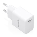 Cargador GaN USB-C PD3.0 1xUSB-C 20W, Blanco