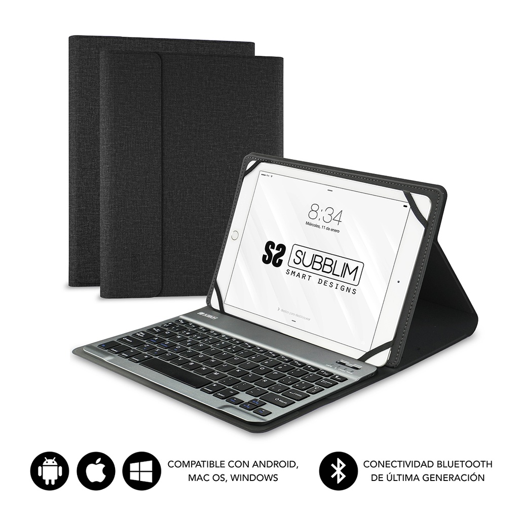 Funda con Teclado KEYTAB PRO BLUETOOTH 10,1" Black