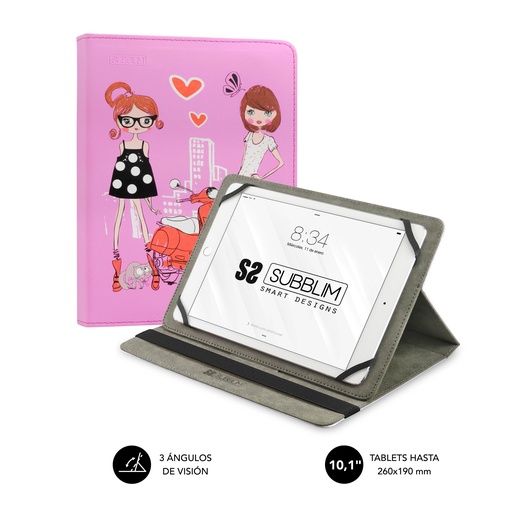 [SUB-CUT-4TC004] Funda Tablet Universal TRENDY CASE FASHION GIRLS 10.1