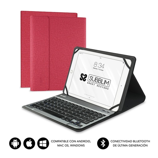 [SUB-KT2-BT0003] Funda con Teclado KEYTAB PRO BLUETOOTH 10,1" Red