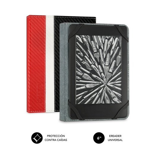 [SUB-CUE-1EC002] Funda Libro Electrónico Clever Ebook Case 6" Red