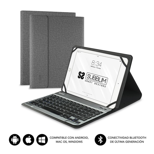 [SUB-KT2-BT0002] Funda con Teclado KEYTAB PRO BLUETOOTH 10,1" Grey