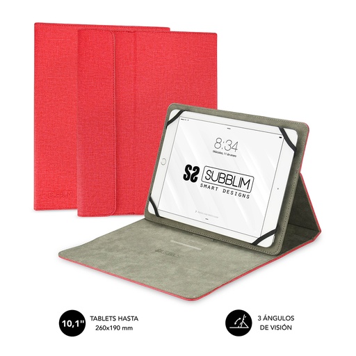 [SUB-CUT-1CT002] Funda Tablet Clever Stand Tablet Case 10,1" Red