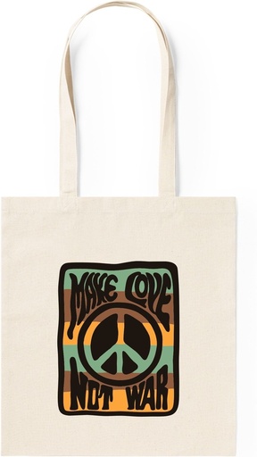 BOLSA MAKE LOVE NOT WAR NATURAL