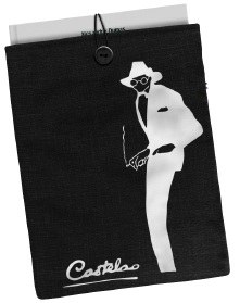 Funda acolchada para libros silueta castelao 21x28cm negro