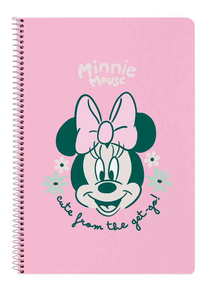 LIBRETA FOLIO 80 HOJAS TAPAS DURAS MINNIE MOUSE MINTY 21,5x31x1cm