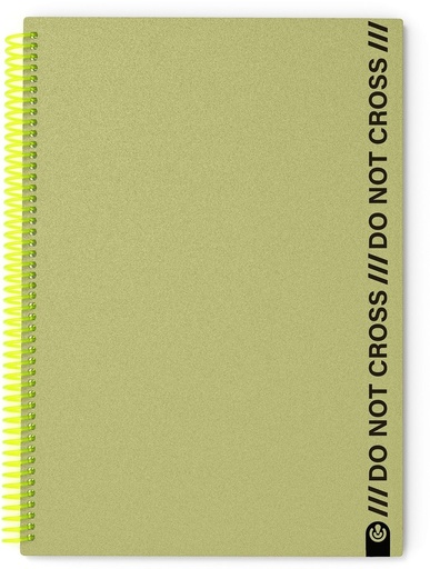 CUADERNO A4 ESPIRAL NOT CROSS 100H CUADRICULA ARMY GREEN