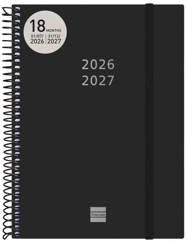 AGENDA ESCOLAR 26-27 E10 2DP 18M NEGRO ESPIRAL