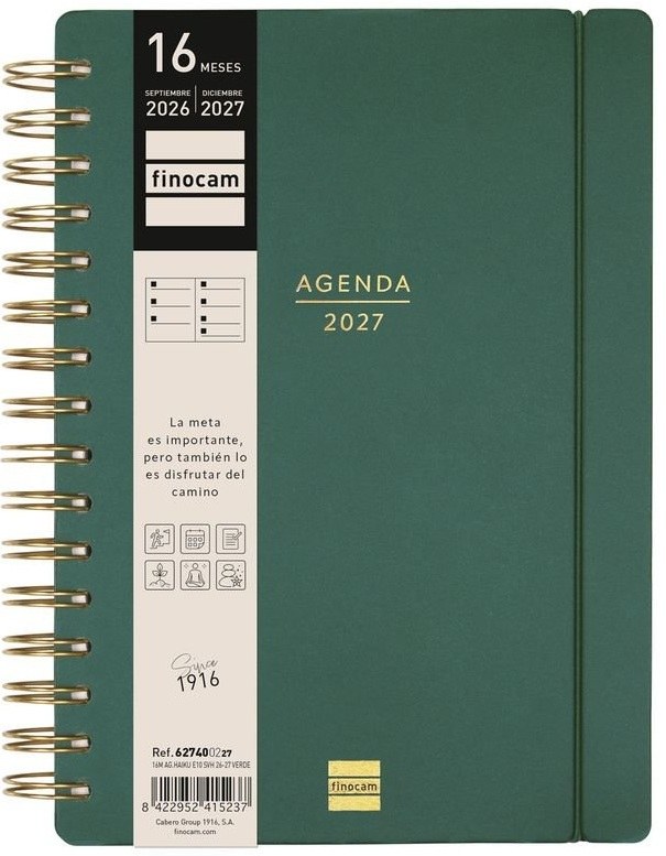 AGENDA ESCOLAR 26-27 E10 SVH 16M VERDE ESPIRAL