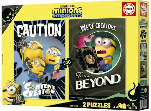 PUZZLE 2X500 PIEZAS MINIONS &amp;MONSTERS