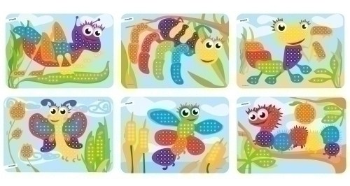 [31862] JUEGO MINILAND PEGS 10mm BICHOS P/6
