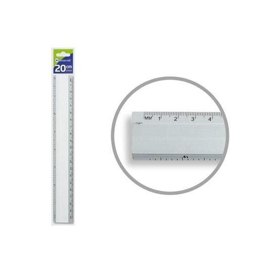 Regla de Aluminio 20cm Milimetrada con Bisel