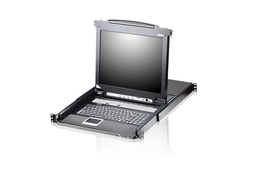 [CL5708M-ATA-AG] Consola LCD single rail con switch KVM integrado VGA PS/2-USB de 8 puertos