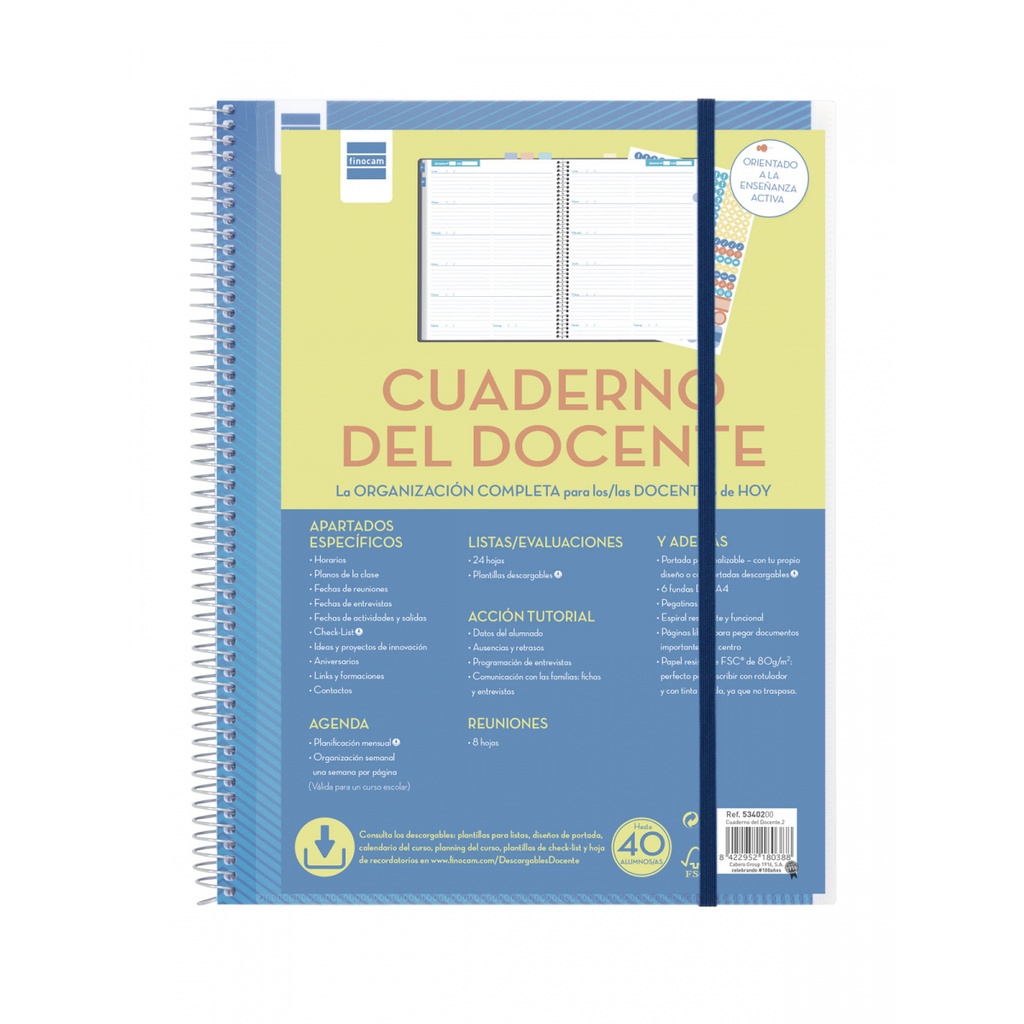 CUADERNO DEL DOCENTE A4 CON APARTADOS ESPECIFICOS