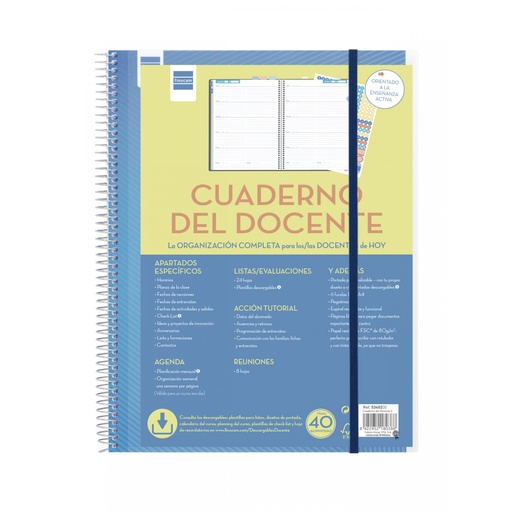 [5340200] CUADERNO DEL DOCENTE A4 CON APARTADOS ESPECIFICOS
