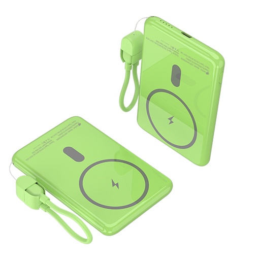 [LEPOWW20W5G] Power Bank inalámbrico 5000mAh 20W Verde