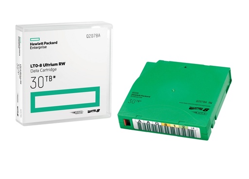 [Q2078AN] LTO-8 Ultrium 30TB RW Non Custom Labeled Library Pack 20 Data Cartridges with Cases