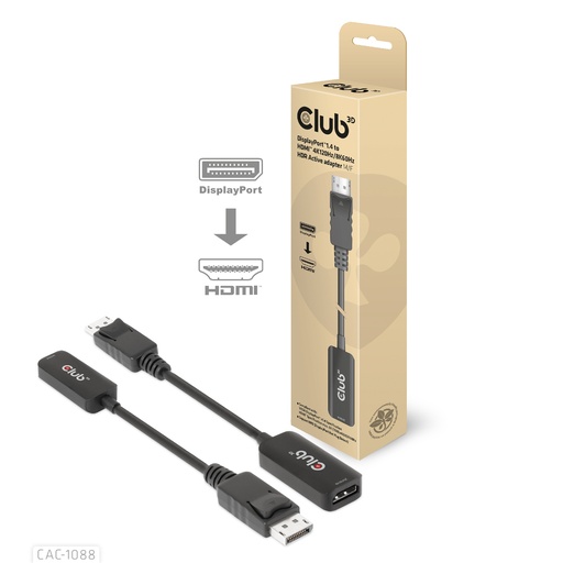 [CAC-1088] Adaptador activo DisplayPort1.4 a HDMI 4K120Hz/8K60Hz HDR M/H
