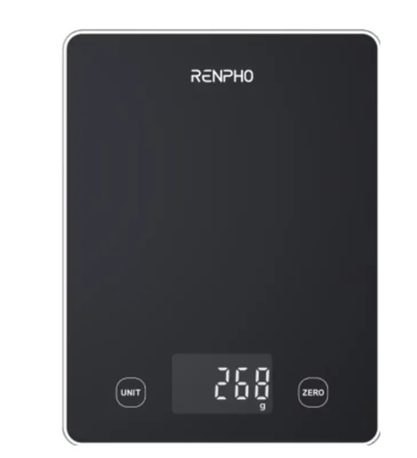 [PEU-R-T001-BK] Calibra 1L Negro Encimera Rectángulo Báscula electrónica de cocina