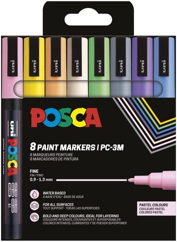 ROTUL.UNI-POSCA PC-3M PASTEL E/8