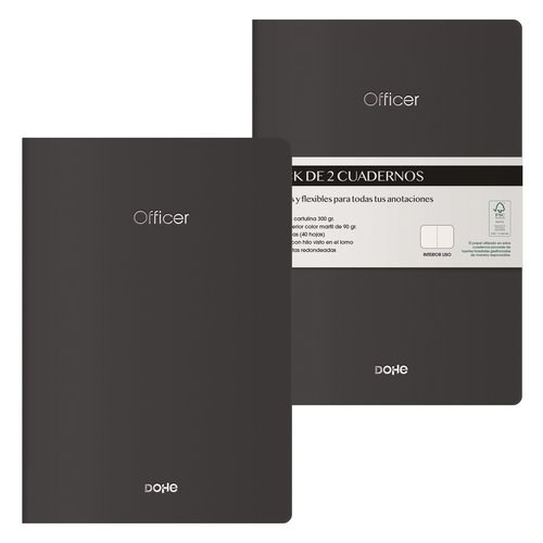CUADERNO DOHE OFFICER A5 NEGRO