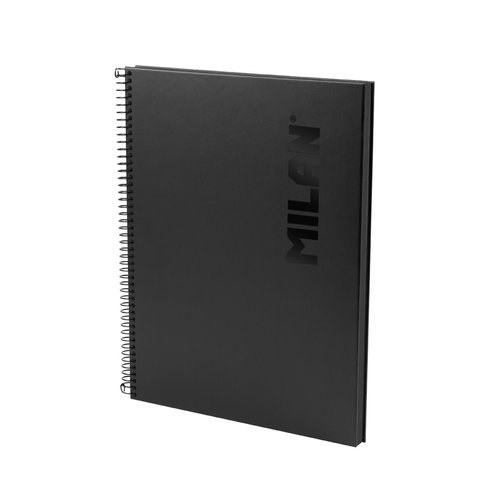 [57143E80DWK] CUADERNO A4 ESPIRAL T.DURA CUADRICULA 80H 95G SHADOW NEGRO