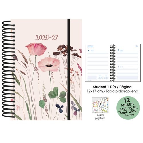 AGENDA ESCOLAR 26-27 STUDENT 12X17 DP AMAPOLAS