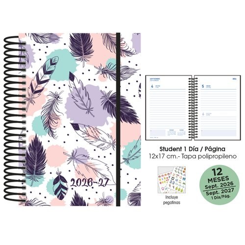 AGENDA ESCOLAR 26-27 STUDENT 12X17 DP PLUMAS