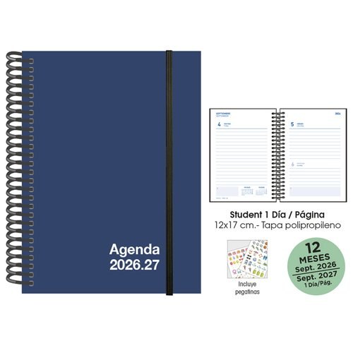AGENDA ESCOLAR 26-27 STUDENT 12X17 DP AZUL