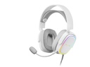 MHAX Blanco, Auriculares Gaming RGB, Micrófono Extraíble, HiFi, Compatibilidad Multiplataforma