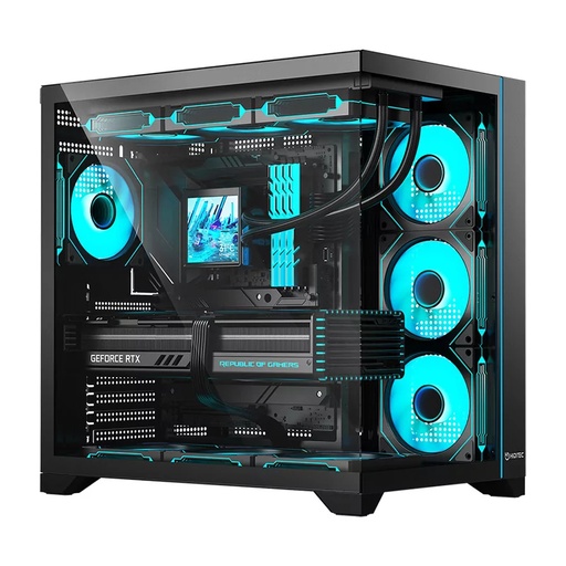 [CHA010059] H3 PRO Midi Tower Negro, Transparente