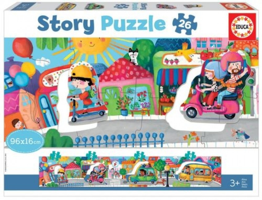 VEHICULOS EN LA CIUDAD STORY PUZZLE 26 PIEZAS
