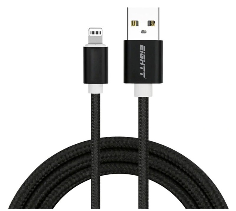 ECI-2B cable de conector Lightning 1 m Negro