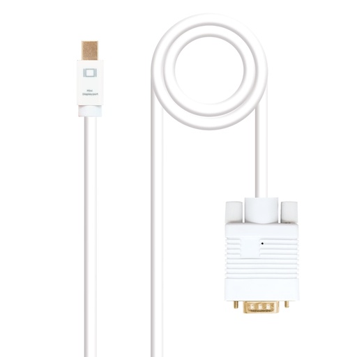 [10.15.4105] Cable conversor Mini DP a VGA, Mini DP/M - VGA/M, Blanco, 5.0 M