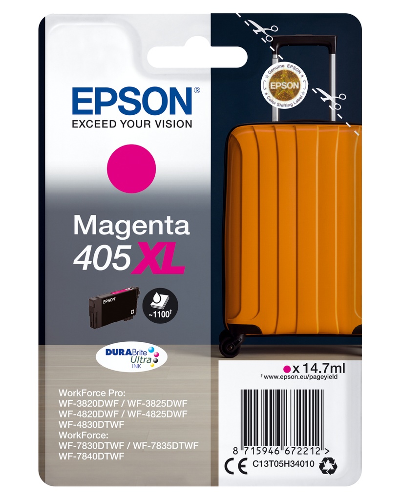 Singlepack Magenta 405XL DURABrite Ultra Ink