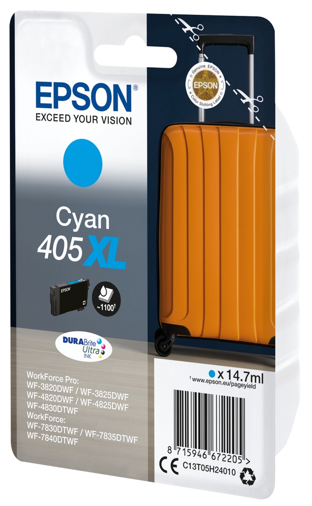 Singlepack Cyan 405XL DURABrite Ultra Ink