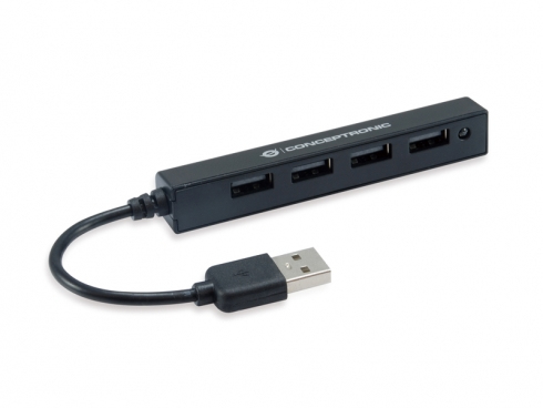 HUBBIES05B hub de interfaz USB 2.0 480 Mbit/s Negro