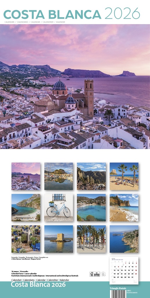 Cal. 2026 Pared (30x30 cm) Costa Blanca