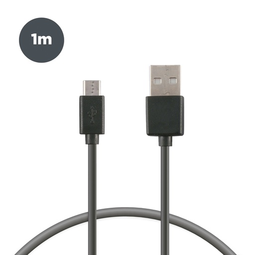 [LXCUSB01] Cable de carga y datos USB-A a Micro-USB 20 W, Carga rápida, 1 m, Negro