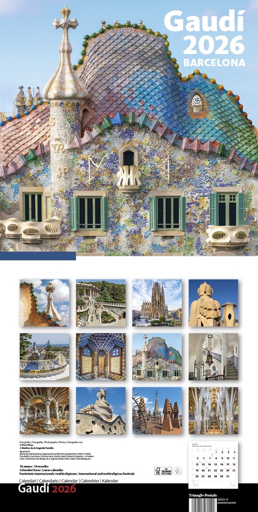 Cal. 2026 Pared (30x30 cm) Gaudí-1 A (Batlló)