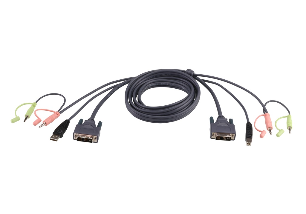 Cable KVM DVI-I single link USB de 1,8 m