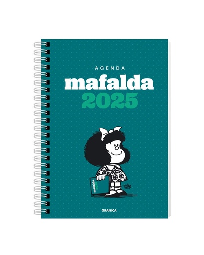 Agenda 2025 Mafalda anillada columnas verde