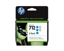 Paquete de 3 cartuchos de Tinta DesignJet 712 cian de 29 ml