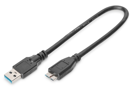 [AK-300117-003-S] Cable de conexión USB-A - Micro-B, 0,25 m