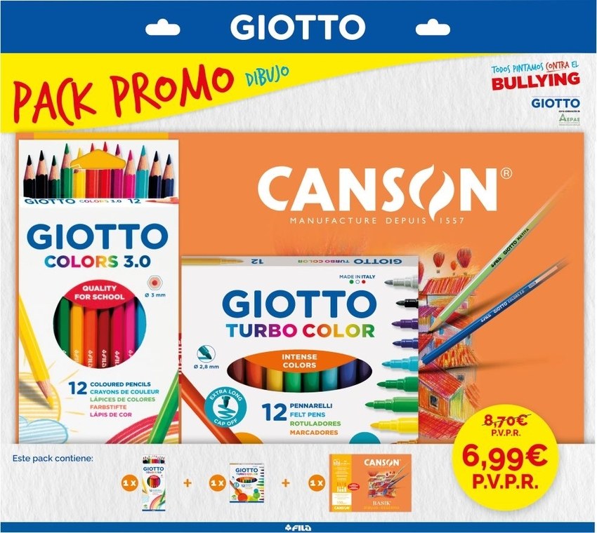 Exp 20 pack promo dibujo giotto/basik