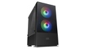 MCZ, Caja PC Compacta Premium, MicroATX, Panel + Frontal Mesh, Negro