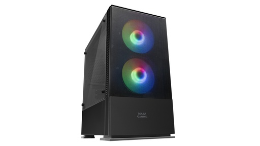 [MCZ] MCZ, Caja PC Compacta Premium, MicroATX, Panel + Frontal Mesh, Negro