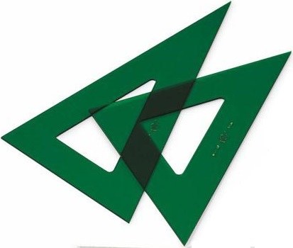 ESCUADRA TECNICA 35 MM METACRILATO VERDE SIN GRADUAR